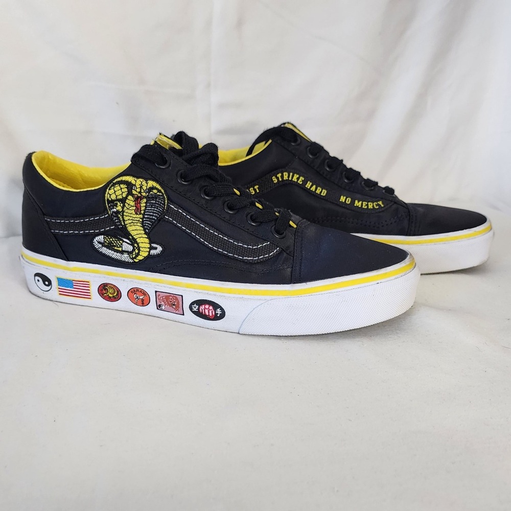 Vans Cobra Kai Old Skool Sneakers Strike First Hard No Mercy Black Yellow 7